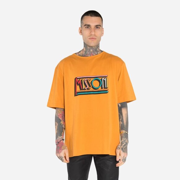 last call closet closing :*) missoni orange cotton shirt with logo (mens) - Picture 2 of 6